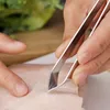 Stainless Steel Fish Bone Tweezers Tools Pincer Clip Puller Remover Tongs Cooking Plucking Clamp Kitchen Gadgets GGA4381