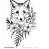 Black Sketch Tattoo Bady Art Sticker Horse Taty Wolf/Bird/Snake Fake Tattoo Temporary Tattoos Stickers Flowers Tatuagem