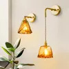 Lâmpadas de parede Nordic Chá-colorido Loft Minimalista Vintage Sala de Jantar Casa Ouro Luxo Quarto Sconces Luzes Luminárias