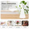 Candle Holders 2PCS Creative Blessing Angel Candlestick Crafts Transparent Glass Candleholder