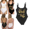 Articoli per addio al nubilato Costume da bagno Sposa Bride Squad Lady Costume da bagno Abbigliamento da spiaggia Bride To Be Decorazione della festa nuziale 2106101577976