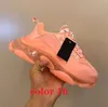 Paris 17FW Shoes Luxury Designer Triple S Sneakers For Women Men Morfar Trainer Clear Bubble Bottom Tennis med Box Storlek 35-45