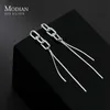 Mode Minimalistische Geometic Chain Tassel Line 925 Sterling Silver Drop Earring voor Vrouwen Fijne Sieraden 210707