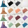 Sciarpa hijab in cotone solido moda Scialle lungo musulmano pianura morbido turbante avvolge la testa per le donne Africa testa sciarpe Hijab islamico