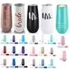 6oz Champagne Flute Tumbler Mugs Insulated Stainless Steel Vaccum Cup With Lid Birthday Gift For Women Friend Mom Sisters Her U-shaped Thermos Cups HH21-287