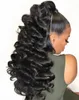 10 "-24" Wrap Magic Bonytail Cavalos 140g Clipes em / em 100% Brazilian Remy Human Human Extension Natural Curly Slick Voltar Rabos de cavalo tecer