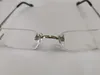 Anteojos sin montura Marcos de lentes transparentes de metal plateado Marcos de gafas de sol de moda para hombres con Box245d