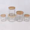 220ml 315ml 450ml empty clear glass candle jar with metal bamboo cork lid for candle making in bulk wholesale price ship by sea only