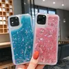 Ciecz QuickSand Bling Glitter Phone Case dla iPhone 12 11 Pro XS Max X XR 6 6S 8 7 Plus Samsung S20 S21 Uwaga 10 20 A70 Water Shine Silikon