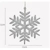 4 PCS/Set Christmas Hanging Decorations Glitter Snowflake Xmas Tree Pendant Ornaments for New Year Wedding KDJK2107