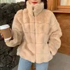 Varm jacka Faux Fur Women Winterwear Solid Kvinnors Vinter 2022 Fashion Coat Mink Teddy Coat
