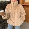 Теплая куртка из искусственного меха Женщины Winterwear Сплошная Женская Зима 2022 Мода Пальто норки Тедди Пальто