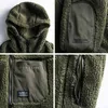 LUKER CMSS Men Winter Jacket Coat Hooded Warm Cotton Padded Thick Polar Fleece Parka Male Fashion Embroidery Army Green Outwear 211129