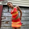 Pixiekiki sexy twee stuk set lage taille mini rok rave festival kleding 90s outfit vrouwen clubwear drets 2021 P71-BI15 x0709