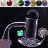 Clou de banger à quartz à bord biseauté entièrement soudé avec capuchon de carburateur coloré + perles Terp 20 mm OD clous à huile de quartz pour bécher Bongs Dab Rigs DHL gratuit