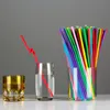 Packaging Dinner Service Mixed Color Disposable Drinking Straw DIY Plastic Double Bendable Elbow Party Juice Tube Straws BBE13371