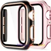 För Apple Watch Series 7 Fall Laser Hard PC med härdat glasskärmsskyddskåpa