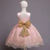 Dziewczyna Dresses Infant Baby Girl Tutu Princess Dress Cekin Bow Frocks 1st Urodziny Wedding Party Blush Różowy