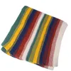 2021 Cashmere Scarf Winter Women's Warm Shawl Pashmina Luxury Brand Plaid Tassel Scarves Thicken Fashion Rainbow Stripes
