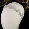 Fermagli per capelli Mollette Copricapo da sposa in cristallo Foglia Diademi Fascia per capelli con zirconi Accessori da sposa Copricapo da sposa Corona Party