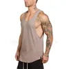 Märke Kläder Solid Tank Toppar Blank Men Undershirt Musculation Vest Bodybuilding och Fitness Stringer Men Gym TankTop 210421