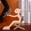 Famiglia Cucciolo Cane in legno Artigianato Figurine Desktop Tavolo Ornamento Intaglio Modello Creativo Home Office Decorazione Amore Pet scultura 210804