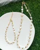 5pcs naturmor av pärlemor skalstjärna kedja halsband kvinnor guld koppar pärlor charm krage kvinnlig söt smycken gåva