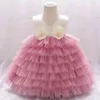 Sprign girls bloemen tutu jurk voor peuter baby gelaagd feestjurk verjaardag kostuum kleding groothandel 210529