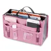 Sacs de rangement Organisateur de sac à main de voyage Sac fourre-tout à glissière en nylon avec 13 poches Grande capacité Femmes Maquillage pour cosmétiques Articles de toilette Portefeuille