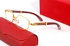 Designersolglasögon för män Kvinnor Runda ovala Buffalo Horn Glasögon Full Båge Mode Märke Märke Carti Solglasögon Alloy Wrap Bambu Trä Glasögon Man Träglasögon