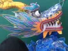 18m Tamaño 3 # 10 adulto 9 personas conjuntas seda chino dragón danza folk festival celebración mascot traje