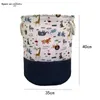 Cartoon Laundry Basket Kids Toy Organizer Storage Large Box Cotton Linen Washing Clothes 35*40cm Sundries 210609