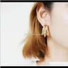 Hie Earrings Jewelry Drop Delivery 2021 Earring Hoop Stud Steel Material Three Tube Together Contack Circle Gold Sier Color Plated for Wome