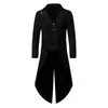 Middeleeuwse Gothic Tailcoat Mannen Victoriaanse Jas Steampunk Trench Mens Cosplay Kostuum Tuxedo Jas Halloween Festival Party Homme 4XL 210524