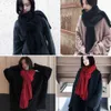 Sciarpa da donna caldo inverno tinta unita imitazione scialle in cashmere decorazione antivento per esterni