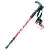 Outdoors البوق الرحلات القطبين تلسكوبي Alpenstock سبائك الألومنيوم طوي t- مقبض المشي المشي عصا CYZ2998