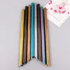215x12mm Pointed Stainless Steel Drinking Straws Reusable Boba Smoothie Metal Straw