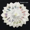 Pure Cotton White Lace Sweat Wiping Handkerchief Single Angle Flower Embroidery Ladies Napkin Household Tableware Multicolor Mixed WH0089