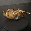 Bangle Ottoman Coin Design Hand Bangles With Crystal Side Open Gold Bracelets Middle East Women Lucky Eye Jewelry