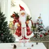 2022 Big Santa Claus Decor Year Gift Standing Doll Christmas Tree Decoration Navidad Christmas Gift Toy for Kid 30/45 Cm 211104