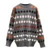 Plus Size Women Fall Winter Sweaters Knit Modieuze Koreaanse Japan Tops Polka Dot Losse Wilde Vrouwelijke Pullovers GX1219 210506