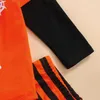 Kleinkind Baby Junge Mädchen Mein 1. Halloween Outfit Langarm Brief Strampler Kürbis Hosen 2 stücke Herbst Kleidung Set G1023