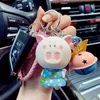 Dessin animé mignon cochon porte-clés femme Anime porte-clés voiture porte-clés porte-clés créatif fille cadeau bijoux femme hommes sac pendentif noël G1019