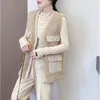 女性のベストXiaoxiangfeng Lambswool Coat Womens Autumn Winter Tweed Vest Waistcoat Ladies Fashion Seveless Jackets Temperament Stra22
