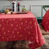 Nappe de table japon Style lin coton nappe de fête de noël vert bronzant or couverture de salle à manger pour la décoration de l'année à la maison1