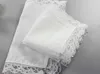 25 cm branco laço fino lenço de algodão toalha mulher casamento presente decoração pano guardanapo diy liso em branco dal376