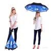 Omgekeerde omgekeerde paraplu's auto paraplu winddicht omgekeerde regen handvat parasols huishoudelijke zon's zee verzending T2i52313