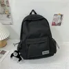 Sacos escolares cor sólida moda mulheres mochila bonito pingente saco para meninos meninas lona grande capacidade laptop casal mochilas 2021267h