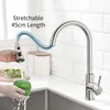 Smart Touch Kökkranar Kran för sensor Kök Vatten Tap Sink Mixer Rotera Touch Kran Sensor Vattenblandare KH-1005 210724