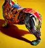 クリエイティブホームモダンなカラフルなDachshund犬の装飾ワイン内閣オフィスの装飾デスクトップクラフト210811
